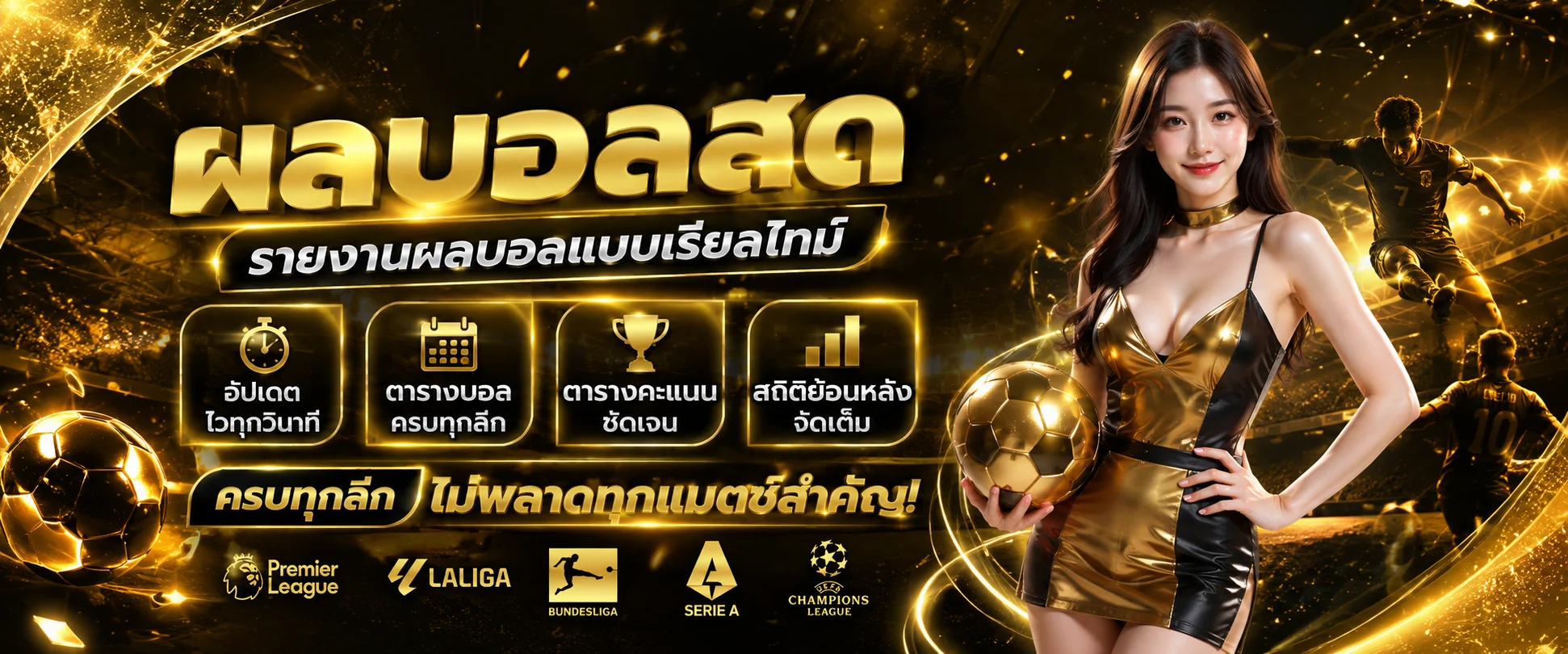 ผลบอลสดวันนี้ อัปเดตเรียลไทม์ทุกลีกดัง